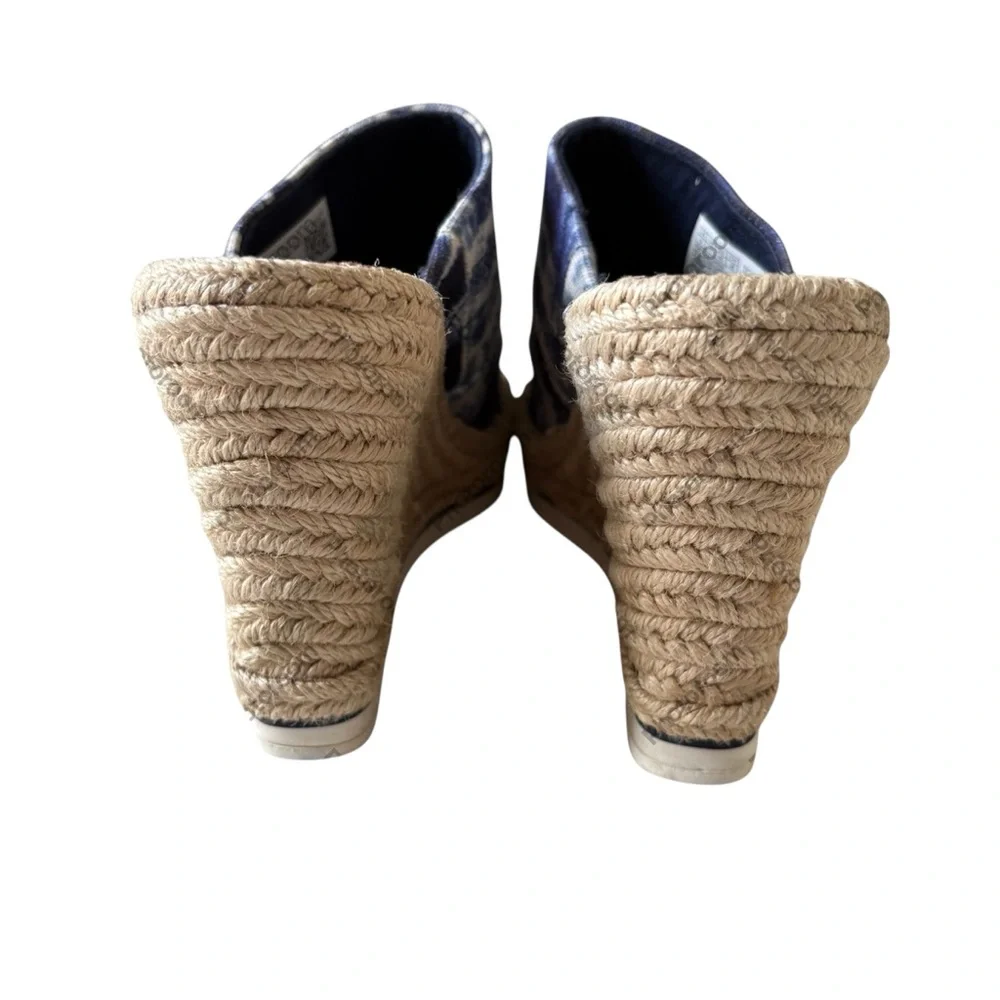 Toms Women's Monica Tie Dye‎ Canvas Espadrille Wedge Mule Slip On Shoe Sandal 9